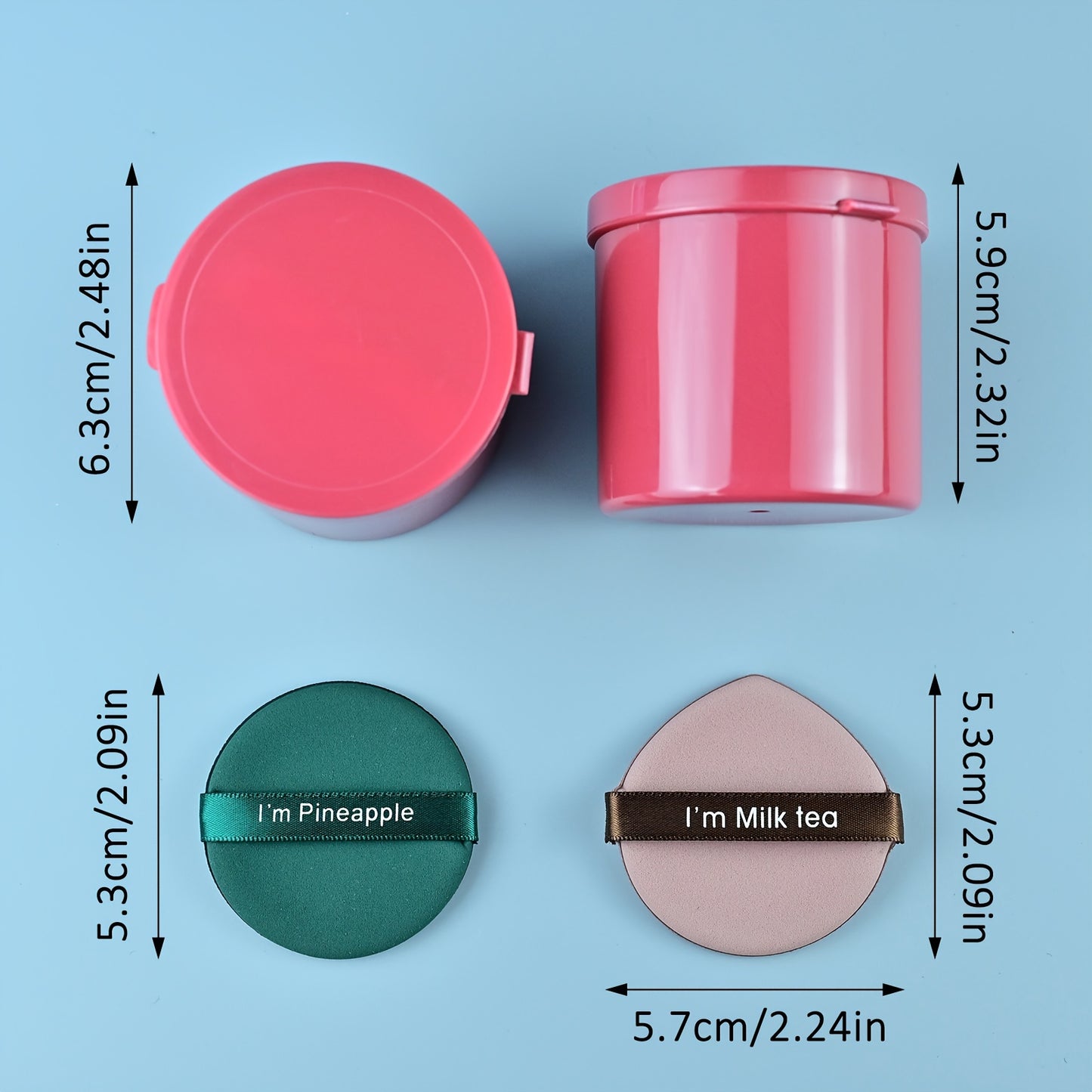 7pcs Air Cushion Makeup Sponge Puff with Storage Case included. Available in Round/Teardrop shapes. Can be used dry or wet for powder foundation, BB cream, etc. Ideal blender set.