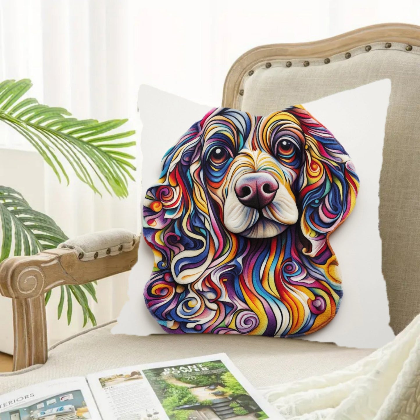 1 piece of polyester short plush pet blanket measuring 45.72x45.72 cm, featuring an audiophile doodle design for dogs in an irregular shape, suitable for use in the home's living room, sofa, or bedroom. Note that this blanket does not come with a pillow