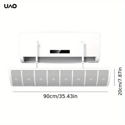 Universal Wall-mounted Air Conditioning Wind Baffle with Anti-direct Blow Air Outlet, Adjustable 8 Leaf Air Shield for Free Installation