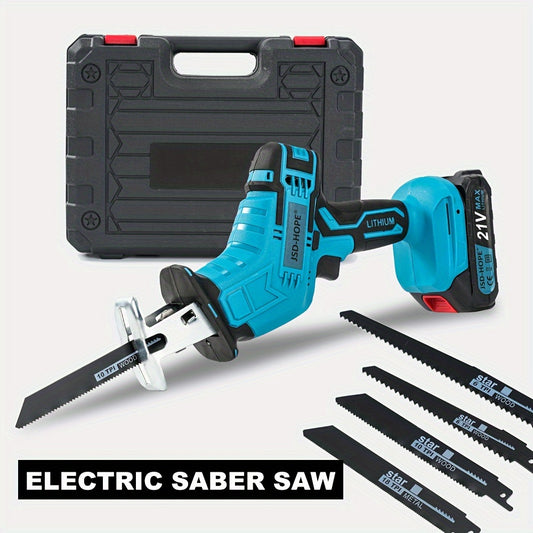 JSD-HOPE Rechargeable Electric Reciprocating Saw with Lithium Battery and European Plug.