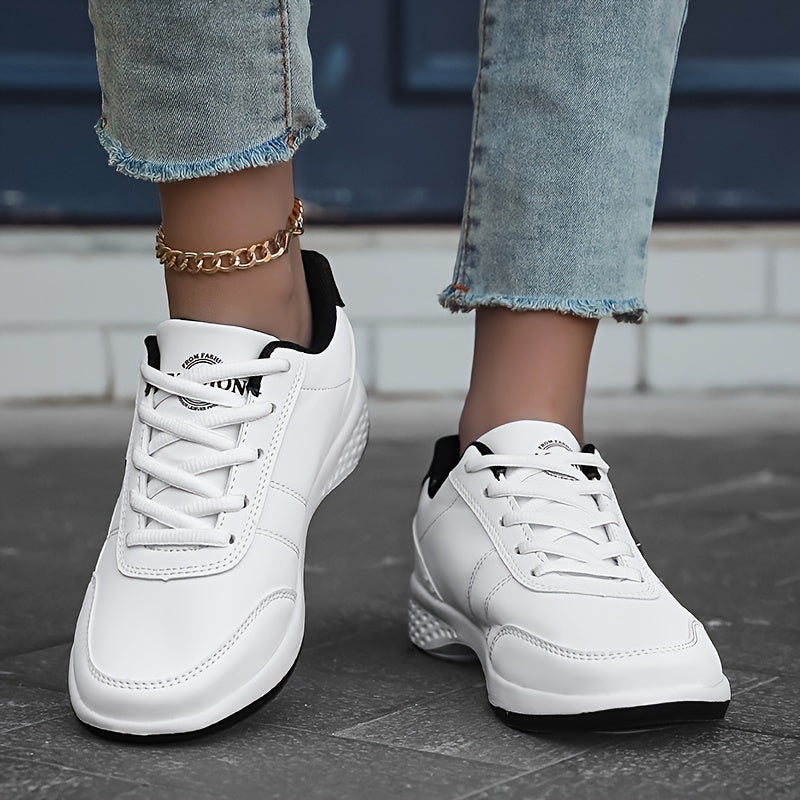 Women's casual lace-up sneakers with platform soft sole, perfect for walking or running.