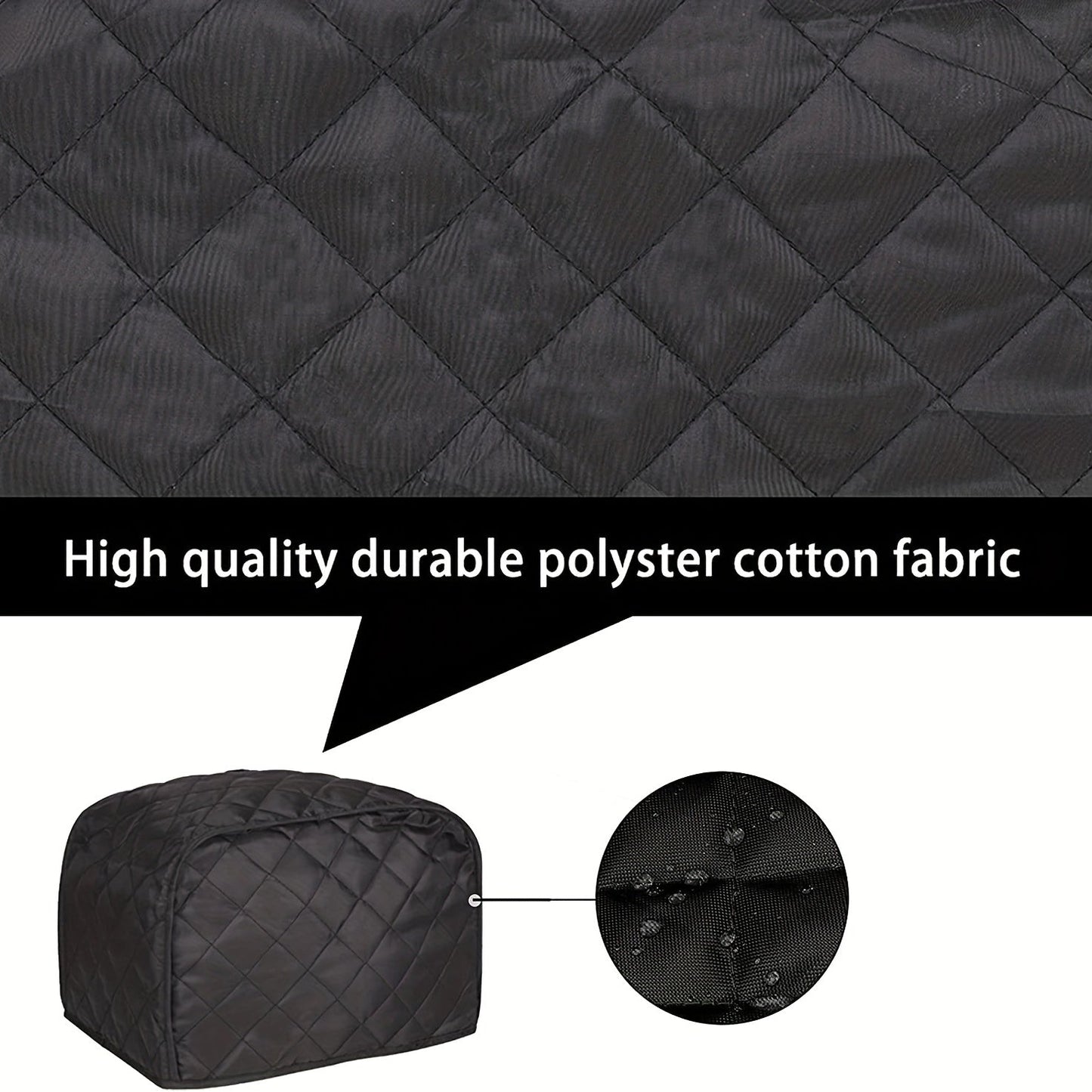 Protect your toaster with this polyester fabric quilted cover designed for 2 and 4 slice toasters. Keep your kitchen appliances dust-free and fingerprint-free with this universal size cover that fits most standard toasters, microwave ovens, and other