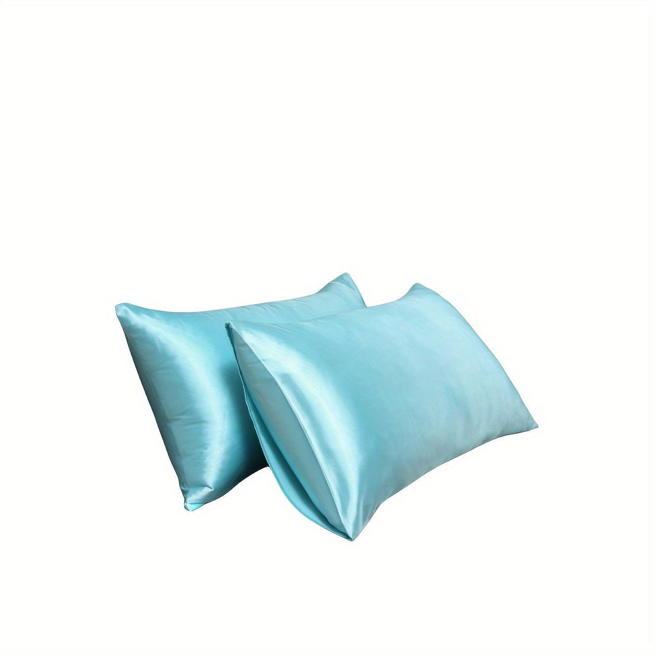 A set of two luxurious sateen pillowcases, each weighing 90g and featuring an envelope closure. Crafted from 100% polyester satin and silky fabric, these pillowcases are designed to be gentle on both hair and skin. They come in a variety of colors to