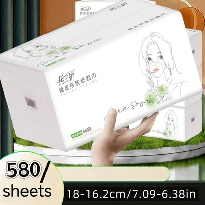 580pcs Pack of Super Soft 5-Layer Paper Towels made from sustainable, non-fluorescent wood pulp. Ideal for home, restaurant, and travel use. Great for family gatherings, parties, and