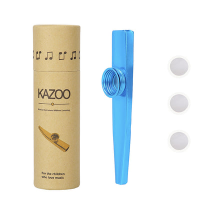 High-quality metal kazoo with flute tube, three flute membranes, and lightweight aluminum alloy construction. Portable and easy to use, suitable for both beginners and experienced