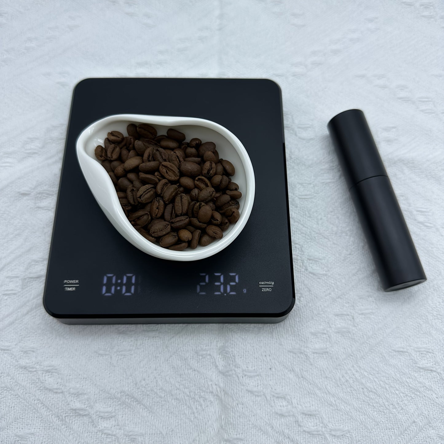 Set of 1/2 Coffee Bean Measuring Cup Tray and Spray Bottle, Espresso Accessories for Baristas - Ceramic Coffee Bean Weighing Tray and Measuring Tray