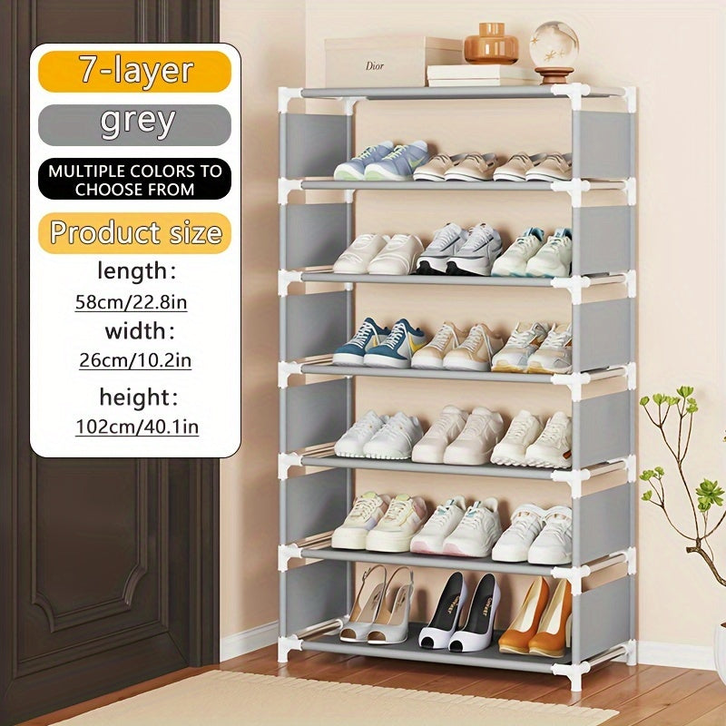 Versatile Non-woven Shoe Rack with Dust-proof Cover, Perfect for Organizing Shoes in Home, Bedroom, Dormitory, or Cabinet. Provides Economical and Simple Storage Solution.