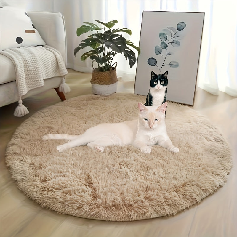 Soft Plush Pet Carpet - Circular, Spacious Rug for Dogs & Cats | Luxurious & Cozy | Water-resistant for Stylish Living Room & Bedroom | 31.5" x 31.5" / 47.2" x 119.89