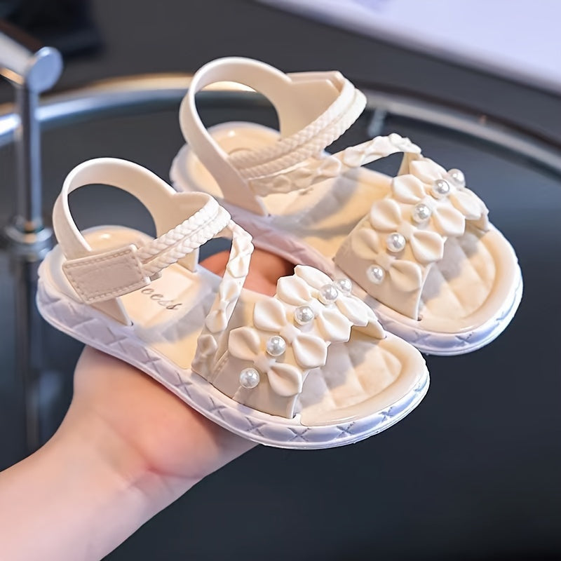 Peyour 2024 Elegant Sandals: Fashionable princess beach shoes with magic tape closure, made of durable PVC for indoor/outdoor use in spring/summer.