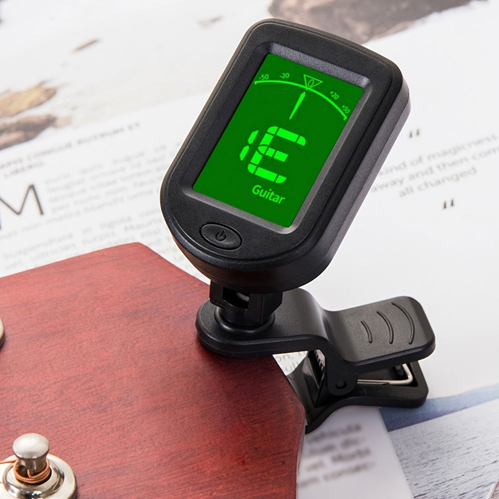 JT-02 Clip-On Electronic Tuner for Bass, Guitar, Violin, Ukulele - Rotatable and Sensitive