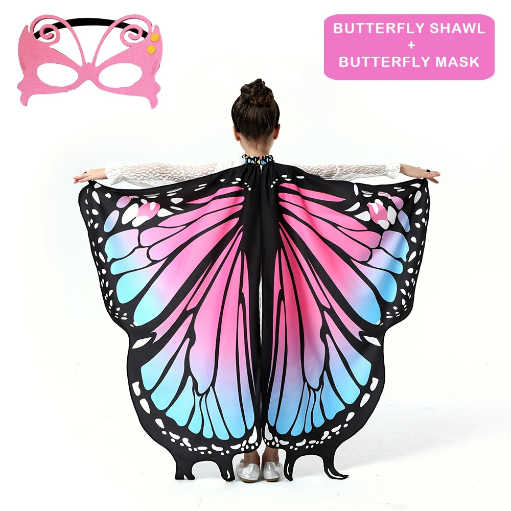 GDBY Butterfly Wings Costume Set for Girls - Party Animal Themed Princess Dress Up Accessories with Black Headband, Made of Machine Washable Polyester and Spandex, Non-Feathered Butterfly Wings Perfect for Birthday Parties and Halloween Costumes