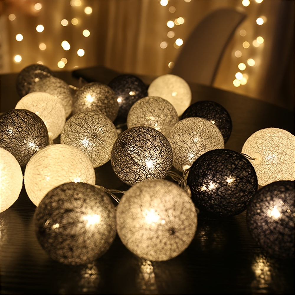 Enchanting LED Ball Fairy Lights - Powered by Battery, Ideal for Creating a Romantic Bedroom Atmosphere, Perfect for Valentine's Day, Wedding Celebrations, Party Decorations, and Festive Christmas Lighting, Beautiful String Lights for Bedroom Décor.