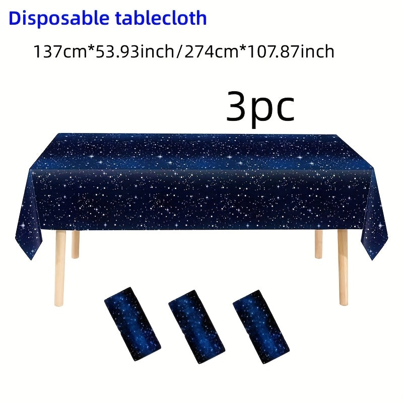 Disposable PEVA Starry Sky Tablecloth - Waterproof, Thickened, Perfect for Holiday Party Banquet Goodies and Activity Parties