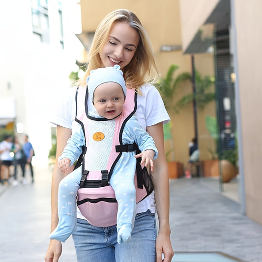 1 versatile carrier and waist stool in lightweight, all-season polyester with mixed colors for hands-free parenting on the go.