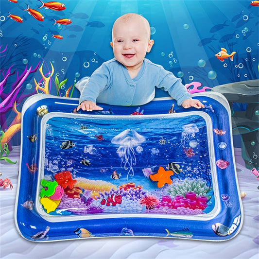 Experience the wonders of the deep sea with the COZYPANDA Ocean Adventure Play Mat! This PVC water pad features jellyfish and fish designs, providing a fun and interactive developmental toy for boys and girls. Give the gift of imaginative play with