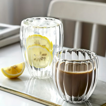 Handcrafted from high borosilicate glass, these 4 double-layer cups are heat-resistant, insulated, and resistant to thermal shock. Ideal for coffee, milk, breakfast, and cold drinks.