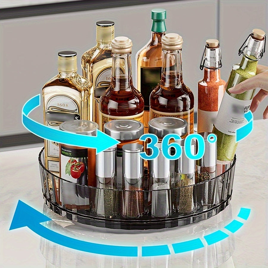 Rotating Seasoning Rack Holder Holds Spice Rack Organizer, Desktop Storage Box, Cosmetics Tray, Fruit Tray, Kitchen Utensils, Apartment and College Dorm Essentials, Perfect for School, Organizing Kitchen Items and Home Storage Accessories