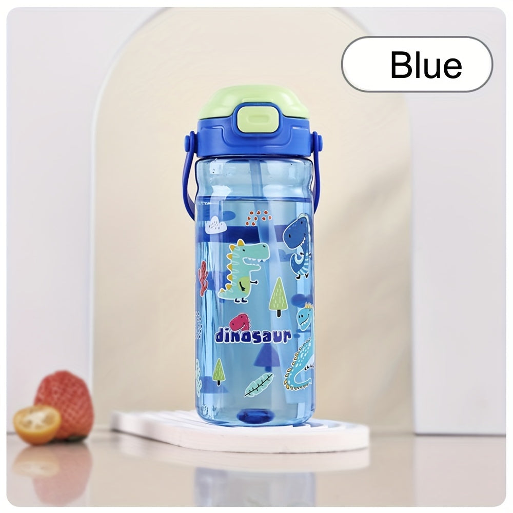 Cartoon water bottle with leak-proof design, detachable handle, and 18.6oz capacity for home, outdoor fitness, travel, and school. A great holiday gift idea.