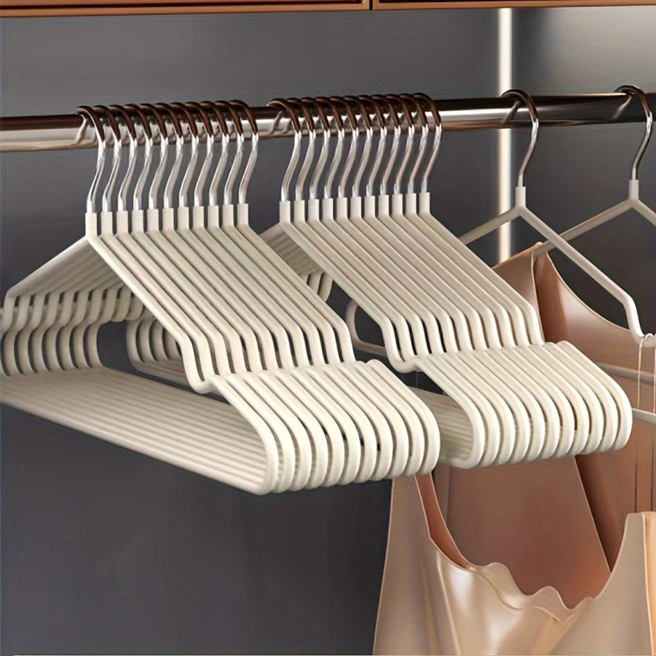 [Bestseller] Set of 10 Heavy-Duty Stainless Steel Hangers with Non-Slip Shoulder Notches, Perfect for Hanging Adult Coats, Suits, and Dresses - Ultimate Closet Organizer.