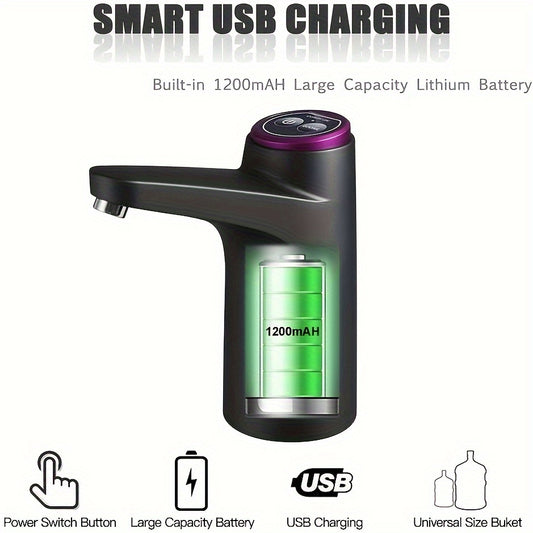 Portable 18.93 L Water Jug Dispenser, USB Charging Pump for 7.57-18.93 L Drinking Water