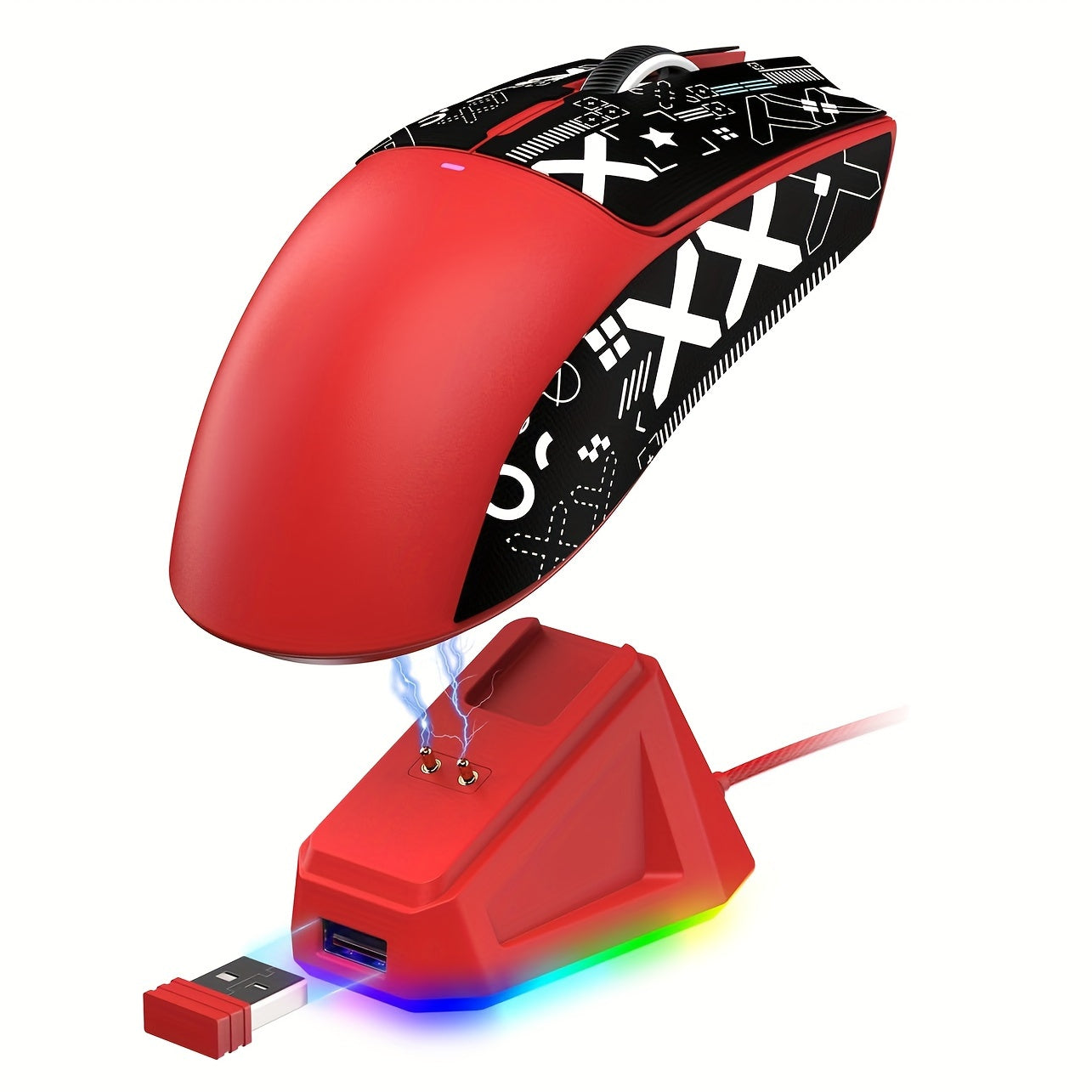 Attack Shark X11 is a lightweight wireless gaming mouse with RGB charging base, Tri-mode 2.4G/USB-C wired/BT, 22K DPI, PAW3311 Optical Sensor, HUYU Switch, 5 programmable buttons. Suitable