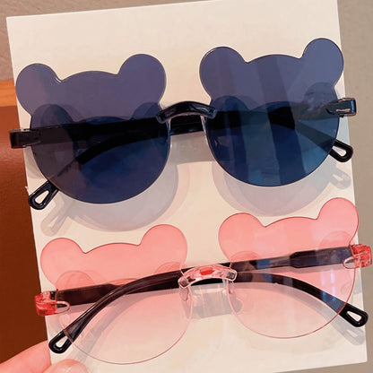 2 bear ear fashion glasses for teens in mixed color PC frame, perfect for New Year, Valentine's Day, and carnival gifts.