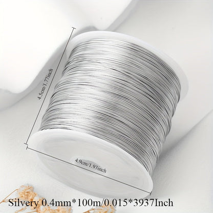 Roll of copper wire, 100 meters long, for DIY handmade hair accessories, headwear accessories, soft wire bracelets, bead stringing, pearl necklace threading, bead wrapping, styling, and shaping.