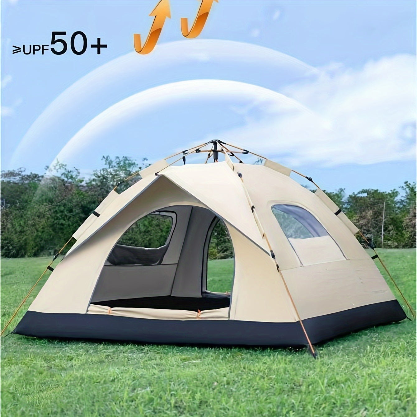 Camping automatic tent with quick opening and waterproof sunshade