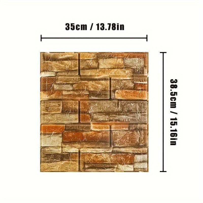 3D wall stickers in packs of 20-50 pieces, self-adhesive soft pack with brick pattern for covering wall defects and preventing collisions and moisture damage.