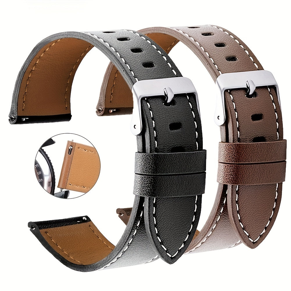 Get a stylish 1pc 22mm/20mm strap for your Samsung Galaxy Watch 6 Classic or Galaxy Watch 5/4/3. This PU leather band also fits Huawei watches and features a quick-release design. The perfect gift choice for any watch enthusiast.