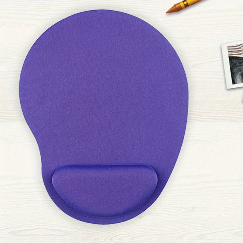 Ergonomic EVA wrist cushion with memory foam mouse pad for comfortable desk support in office or computer use.