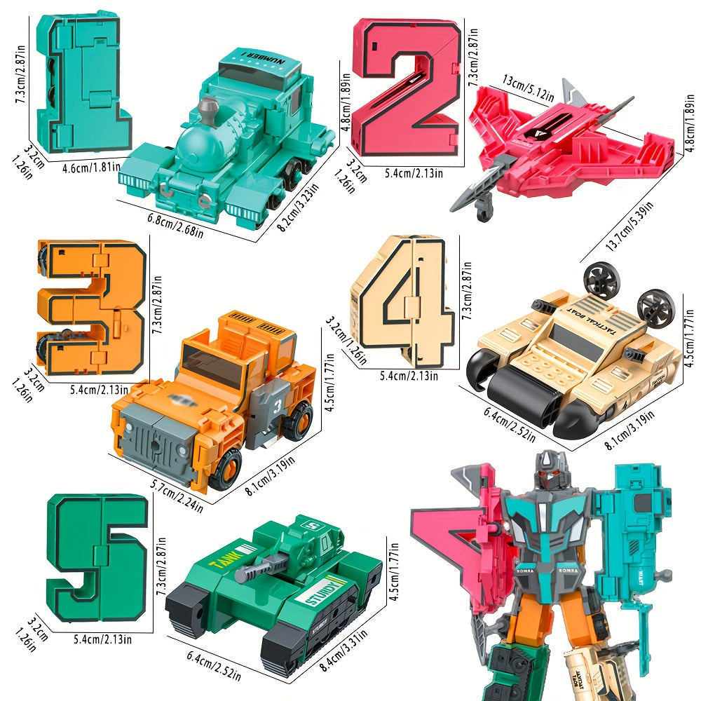 Creating a Vehicle Shape Combination Robot Model to Develop Kids' Number Cognition and Hand Ability Through DIY Modeling - Ideal Boy Birthday or Holiday Gift