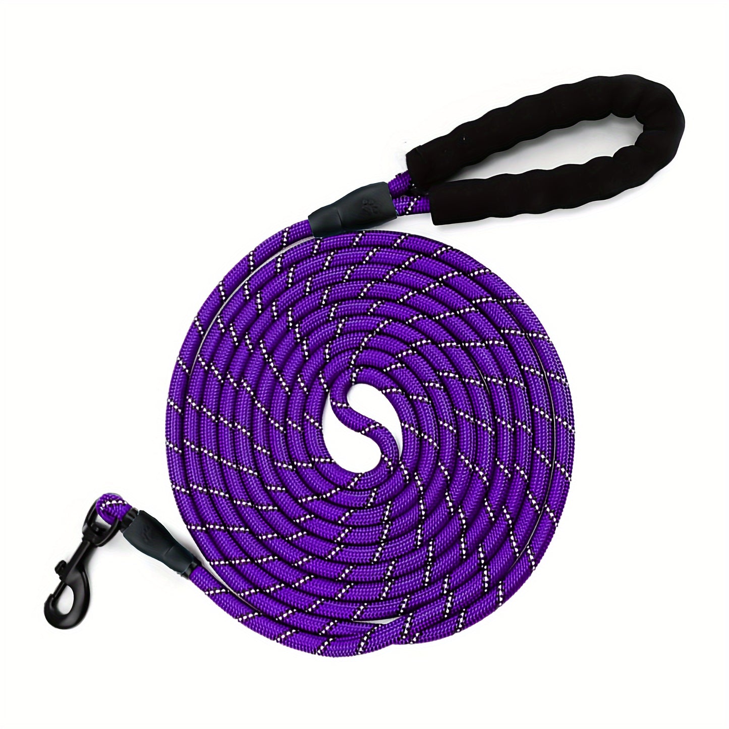 Reflective round rope leash for medium and large dogs.