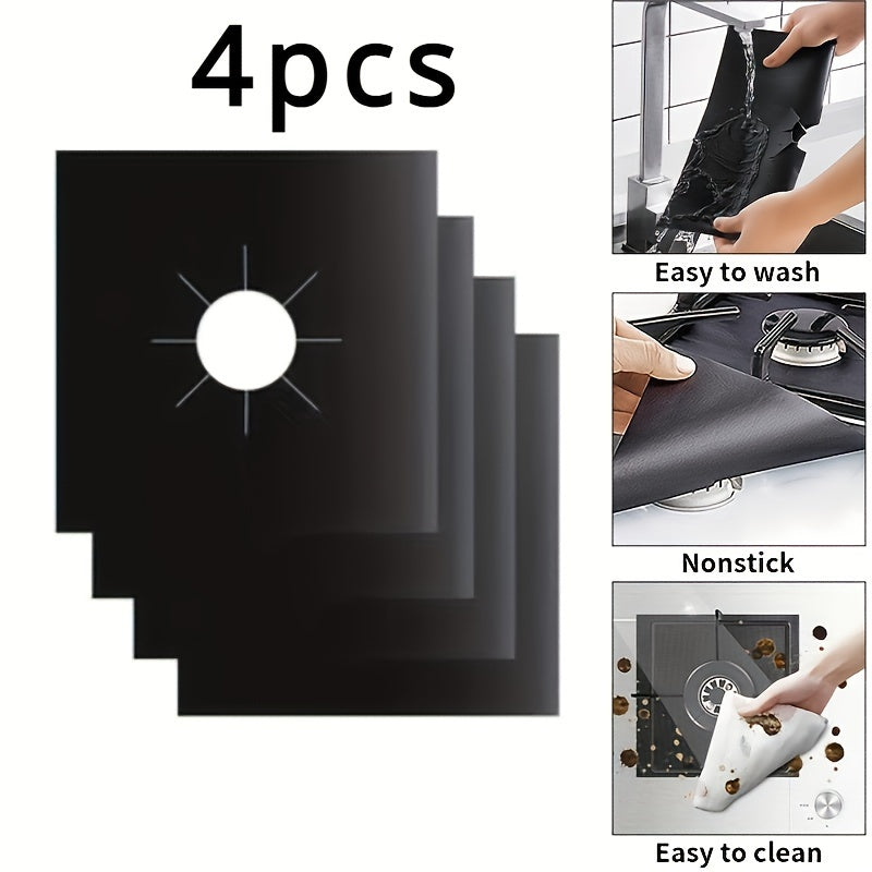 Stove Surface Protection Pads Set of 4: Durable Gas Stove Guards, Oil-Resistant, Prevents Stains, Resists High Temperatures, Non-Stick Surface, Simple to Wash and Reuse