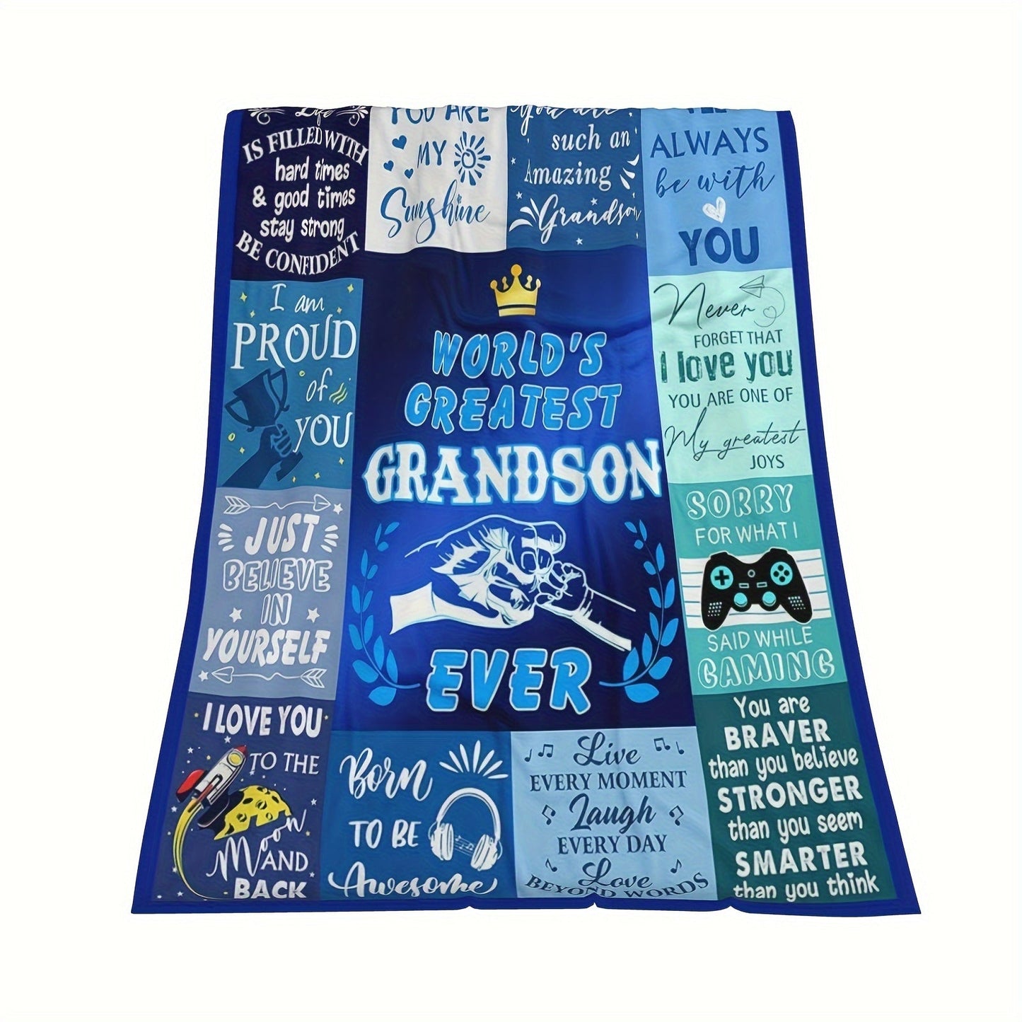 Soft and Cozy Flannel Throw Blanket - Ideal Gift for Grandsons, Perfect for Birthdays and Christmas, All-Season Comfort, Easy to Wash, Great for the Holidays