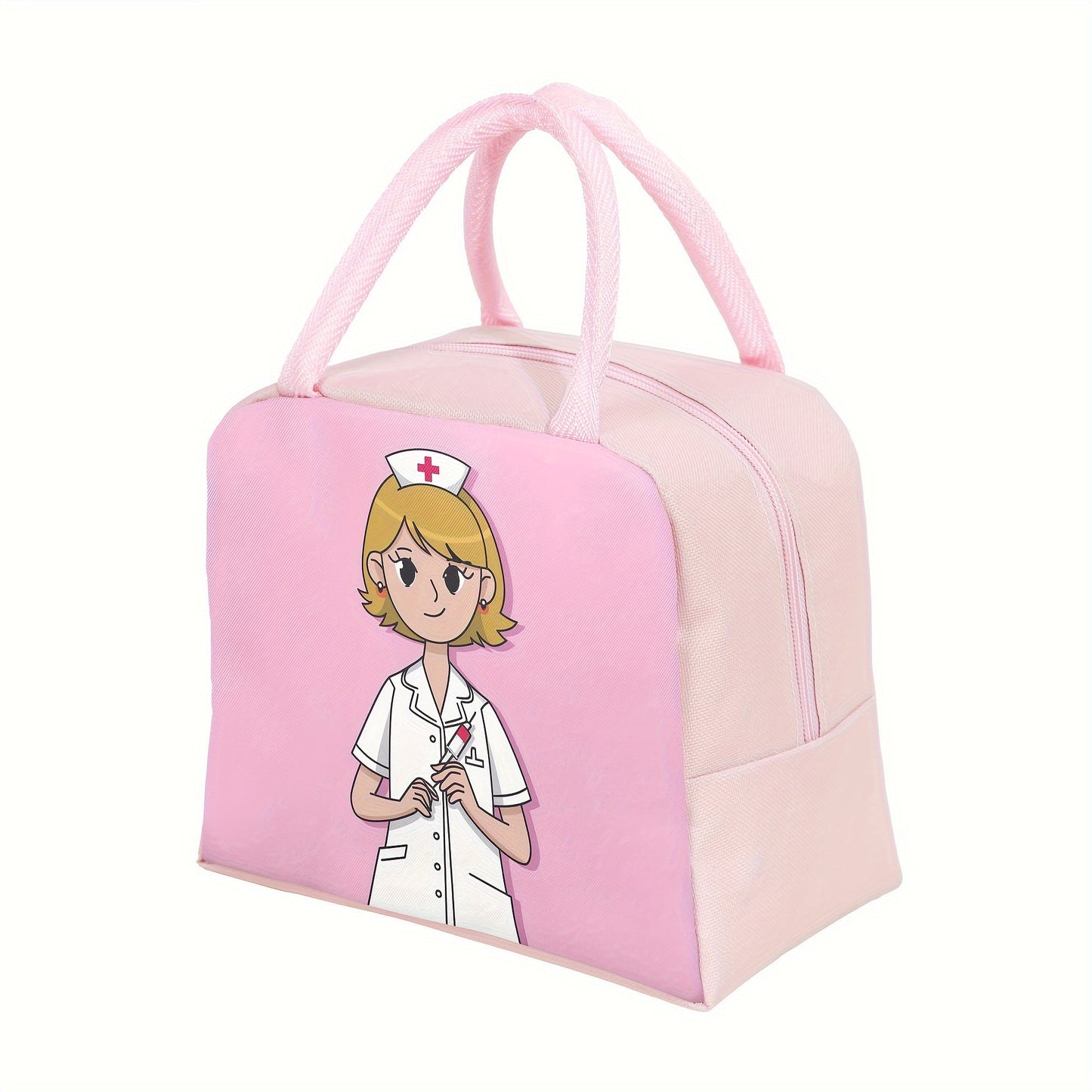 Stylish Nurse-Inspired Insulated Lunch Tote - Made with Tough Oxford Cloth and Aluminum Foil, Easy to Carry with Convenient Handles, Ideal for Work, Traveling, or Picnicking