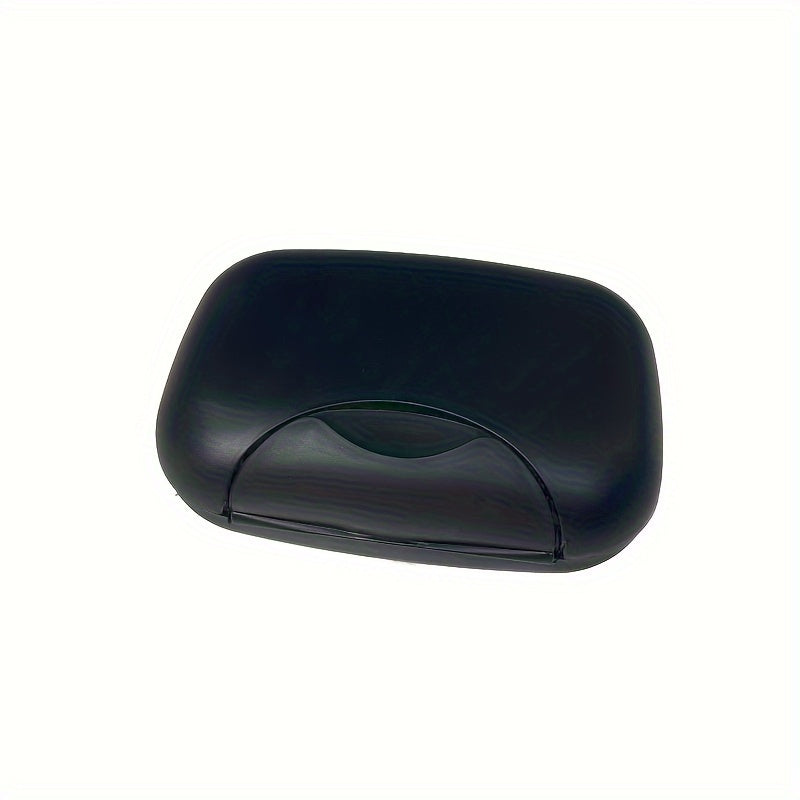 Travel-friendly plastic soap dish with lid, for convenient soap storage in the bathroom.