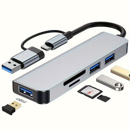 Multi-functional USB C hub with various ports for MacBook Pro/Air and USB C laptops.