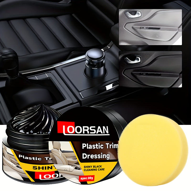 Loorsan & Plastic Restorer Paste for car surfaces - Black Shiny Finish, Easy Application, Restores Aging Damage, Before-and-After Results Shown