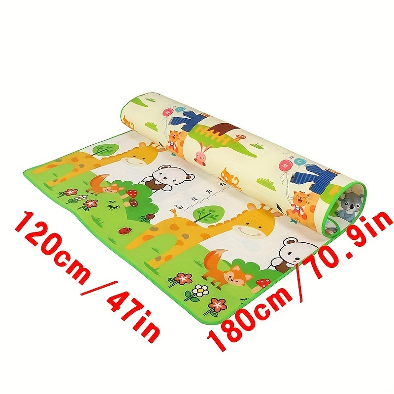 Soft floor play mat for babies measuring 180*120cm, featuring a non-slip design. This foam mat is thick and perfect for kids' rooms, doubling as a climbing carpet with its double-sided surface.