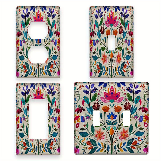 Mexican Folk Art Outlet Covers & Light Switch Plates: Vibrant decor for kitchen & bedroom, easy to clean, no electricity required. Choose from single, double, or triple rocker designs with screw-in installation.