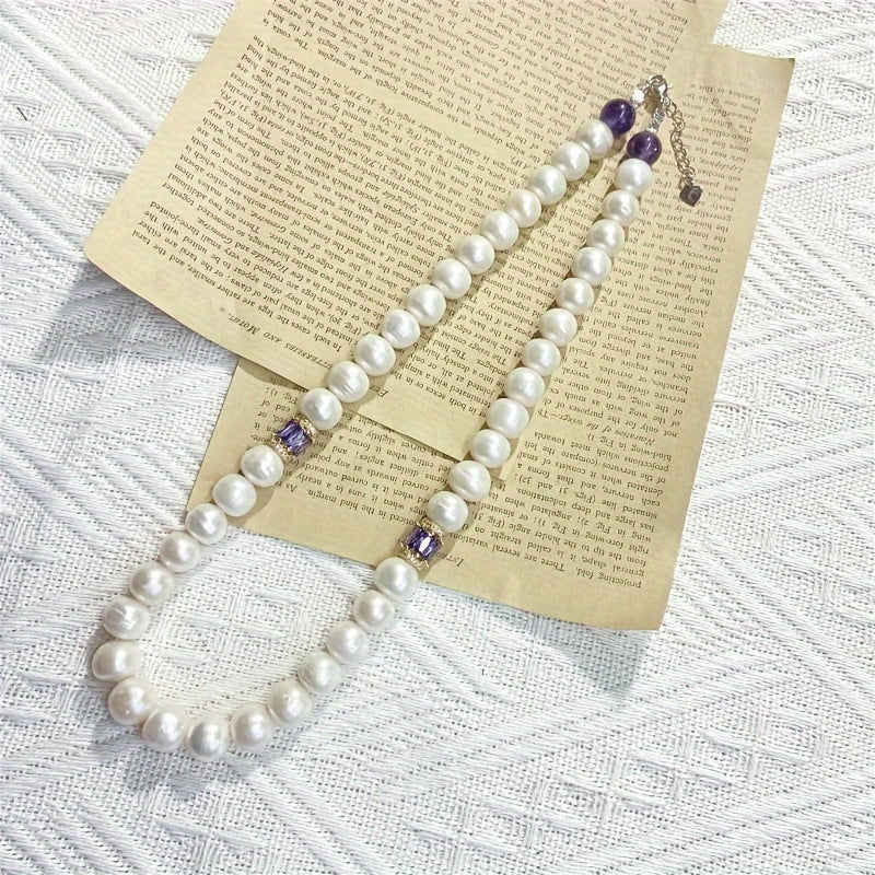 An exquisite Freshwater Pearl Necklace designed for women, featuring a timeless and elegant neutral style. Crafted from natural pearls with unique growth imperfections, this necklace comes in a beautiful gift box making it the perfect romantic gift for