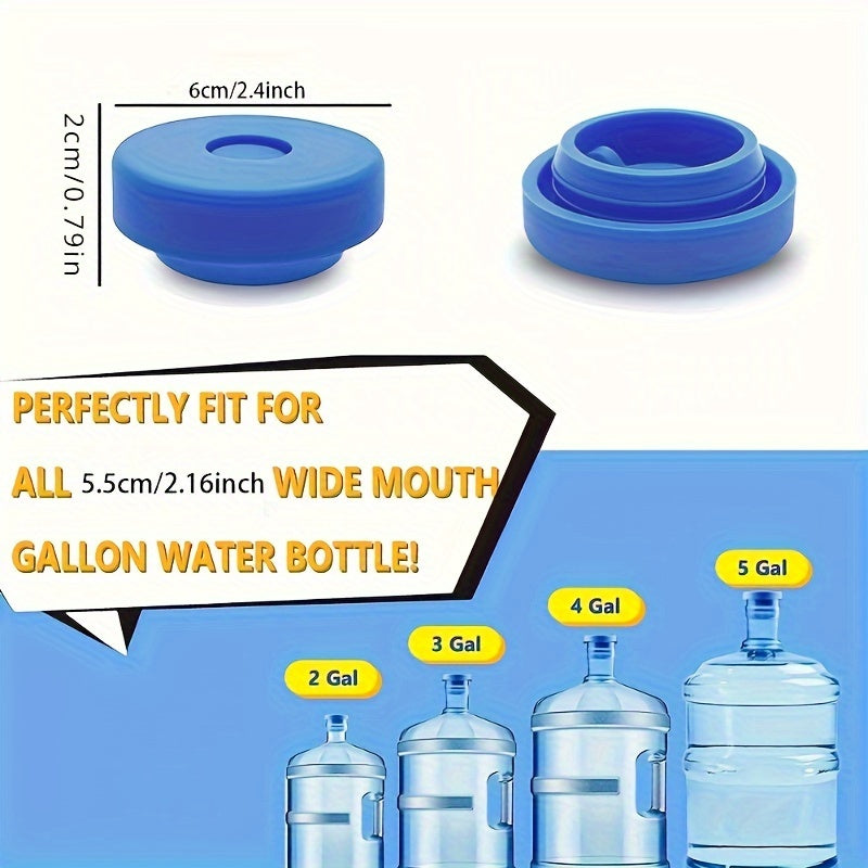 Pack of 3 Universal Silicone Water Bottle Caps, Leak-Proof Lid for Water Dispenser, Reusable, Food-Safe, and Dust-Preventing Seal for Containers ranging from 18.93 L to 189.27 L.