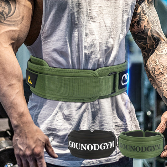 Powerlifting belt for fitness training and weightlifting in the gym.