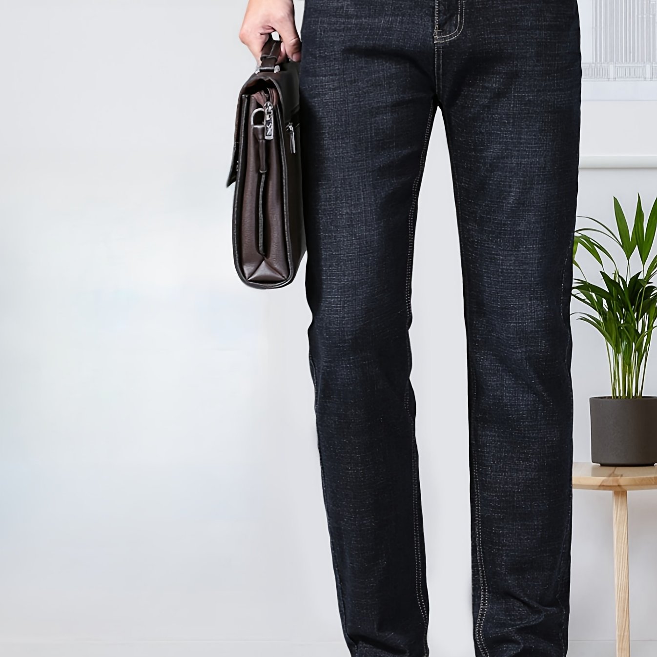 Fashionable cotton denim trousers for men of all sizes, offering comfort and style year-round.