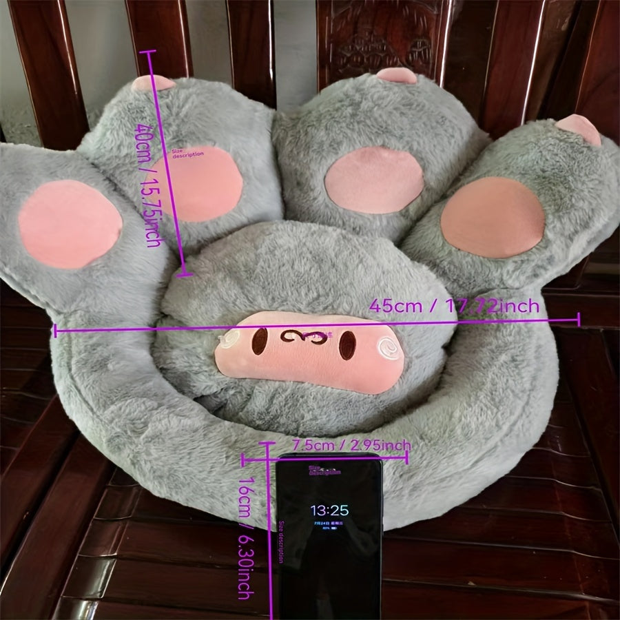 Soft and cozy cat paw floor cushion with detachable sheep plush, ideal for gamer chair and leisure lazy time.