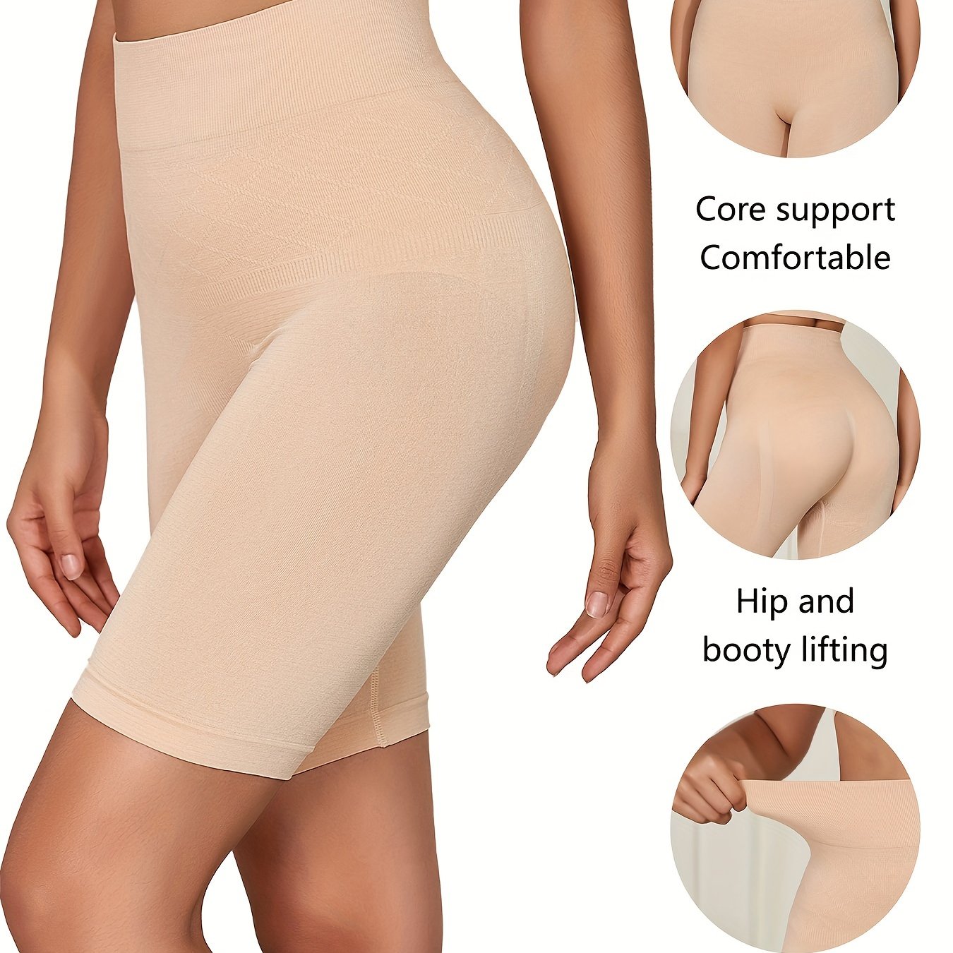 Control body butt lifting pants with high waist, seamless boxer briefs for women that are non-marking and anti-glare, with non-rolling leggings.