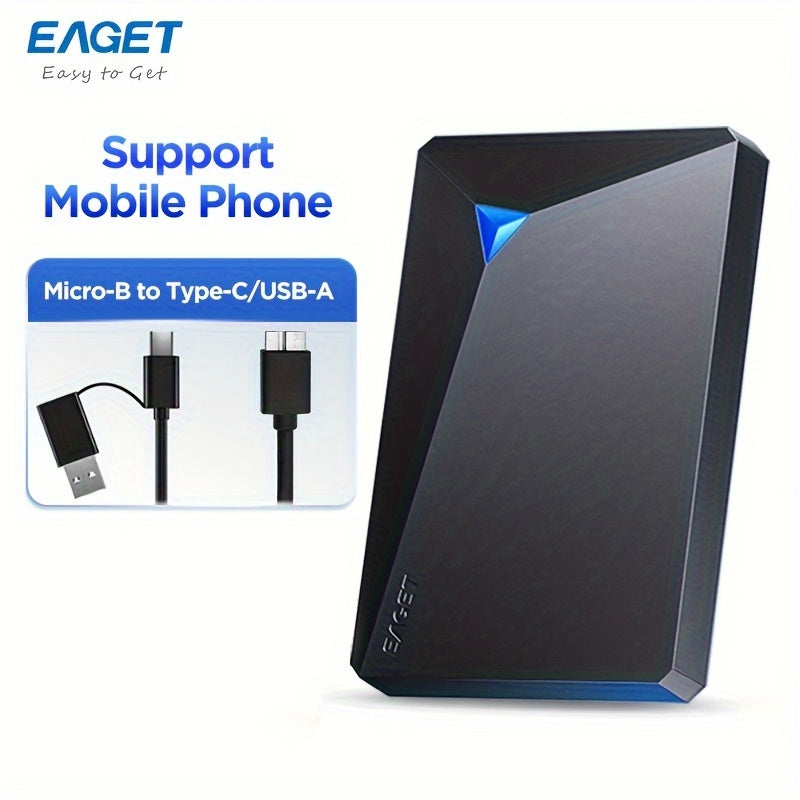 EAGET G20 External Hard Drive USB 3.0 portable 500GB, 320GB, 250GB for Laptops, Smartphones, PCs, Macs, and PS4.