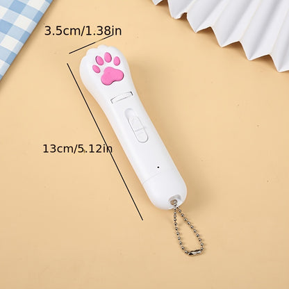 USB Rechargeable Interactive Cat Teaser Wand with Multi-Pattern Projection Lighting for Playful Cats