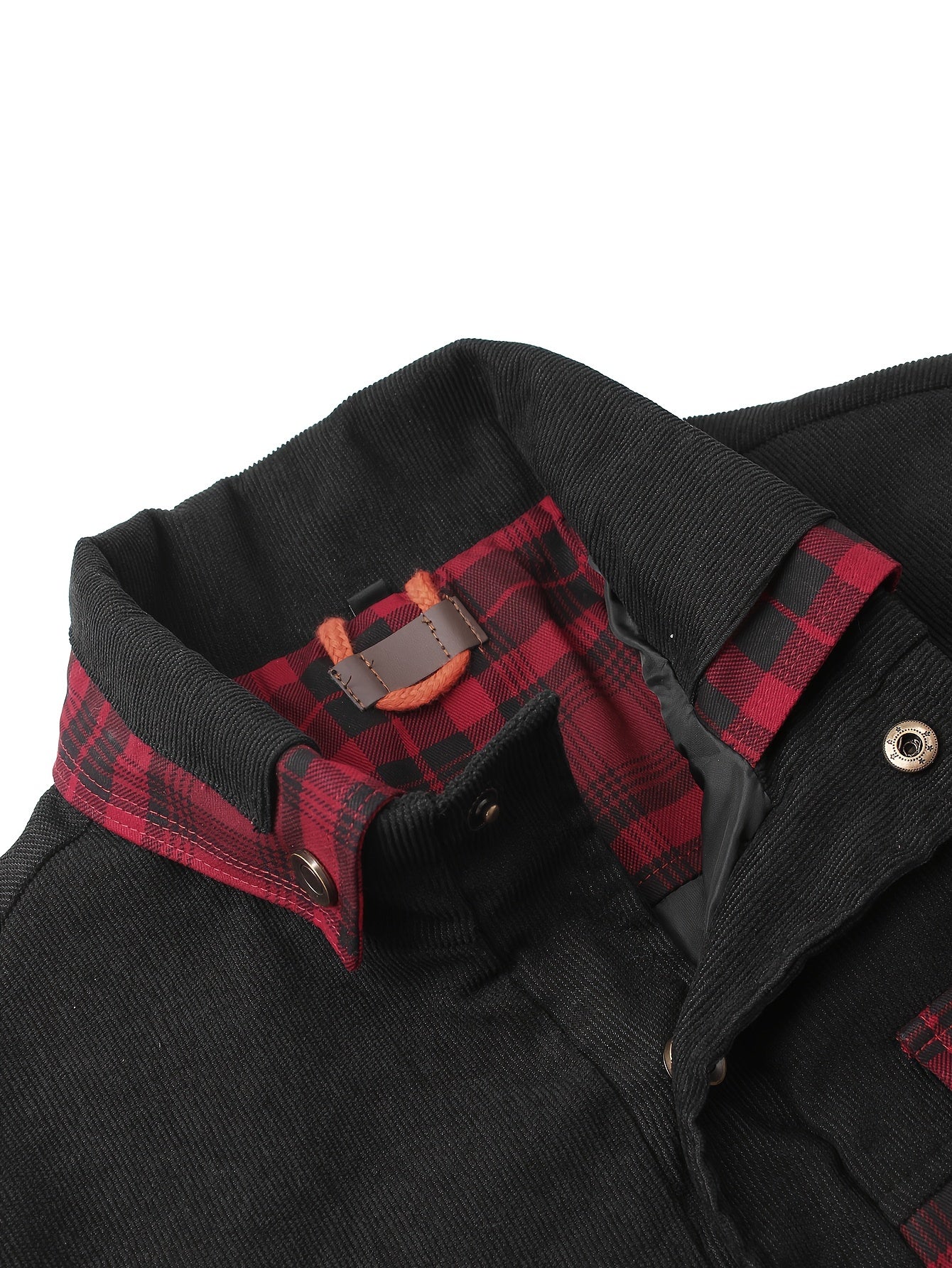 American retro style plaid shirt jacket suitable for outdoor leisure and fashion matching, with a classic workwear look.